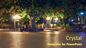  Presentation with park night city - PPT theme enhanced with night-view-of-primorsky-boulevard background and a tawny brown colored foreground