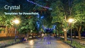  Presentation with park night city - Amazing slides having night-view-of-primorsky-boulevard backdrop and a navy blue colored foreground