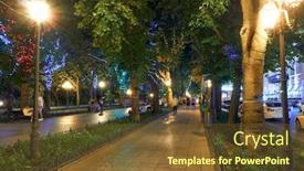  Presentation with park night city - PPT theme consisting of night-view-of-primorsky-boulevard background and a tawny brown colored foreground