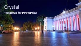  Presentation with park night city - PPT layouts with night-view-of-primorsky-boulevard background and a navy blue colored foreground