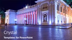  Presentation with park night city - Presentation design featuring night-view-of-primorsky-boulevard background and a violet colored foreground