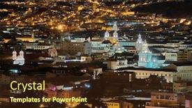  Presentation with ecuador - Beautiful presentation theme featuring night-view-of-quito-ecuador backdrop and a tawny brown colored foreground
