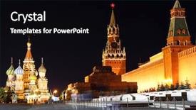  Presentation with square - Theme enhanced with night view of red square background and a black colored foreground