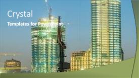  Presentation with sea port - Cool new slide set with night-view-of-sea-port backdrop and a teal colored foreground