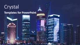 Presentation with shanghai - Audience pleasing slides consisting of night view of shanghai china backdrop and a navy blue colored foreground