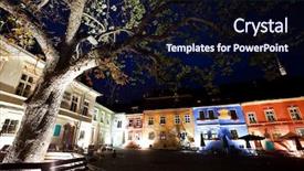  Presentation with sighisoara - Audience pleasing presentation consisting of night view of sighisoara transylvania romania backdrop and a wine colored foreground