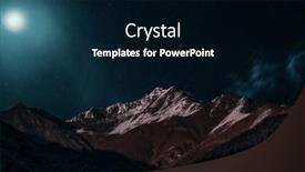  Presentation with mountain view - PPT theme enhanced with night-view-of-snowy-mountain background and a black colored foreground