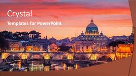  Presentation with peter - Beautiful presentation design featuring night-view-of-st-peter backdrop and a coral colored foreground