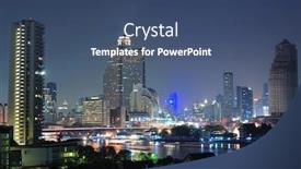  Presentation with bangkok - Colorful presentation enhanced with night-view-of-taksin-bridge backdrop and a ocean colored foreground