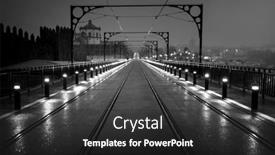  Presentation with bridge - PPT theme featuring night-view-of-the-dom background and a dark gray colored foreground