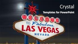  Presentation with las vegas sign - Slide deck featuring night-view-of-the-famous background and a wine colored foreground