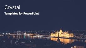  Presentation with parliament - Theme featuring night-view-of-the-illuminated background and a navy blue colored foreground