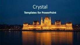  Presentation with parliament - Slides having night-view-of-the-illuminated background and a ocean colored foreground