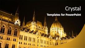  Presentation with parliament - Presentation theme consisting of night-view-of-the-illuminated background and a black colored foreground