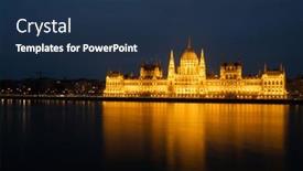  Presentation with parliament - PPT theme enhanced with night-view-of-the-illuminated background and a navy blue colored foreground