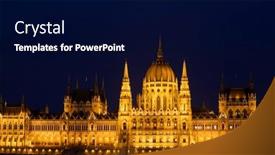  Presentation with parliament - Presentation theme with night-view-of-the-illuminated background and a navy blue colored foreground