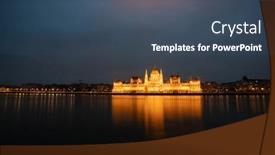  Presentation with budapest - Slide set consisting of night-view-of-the-illuminated background and a ocean colored foreground