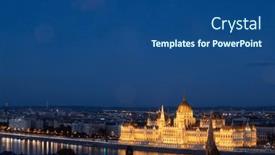  Presentation with budapest - Presentation with night-view-of-the-illuminated background and a ocean colored foreground
