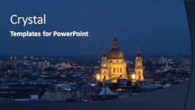  Presentation with budapest - Slides consisting of night-view-of-the-illuminated background and a ocean colored foreground