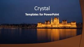  Presentation with budapest - Presentation theme enhanced with night-view-of-the-illuminated background and a ocean colored foreground
