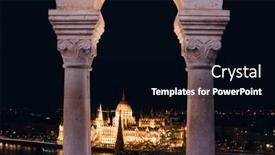  Presentation with budapest - Theme with night-view-of-the-illuminated background and a black colored foreground