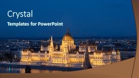  Presentation with budapest - Presentation design consisting of night-view-of-the-illuminated background and a ocean colored foreground