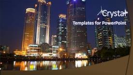  Presentation with china shanghai - Theme with night view of the lujiazui background and a navy blue colored foreground