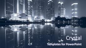  Presentation with street shanghai night - Cool new PPT layouts with night view of the lujiazui backdrop and a ocean colored foreground