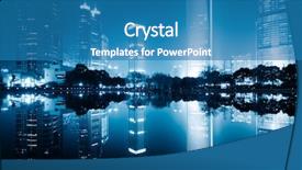  Presentation with street shanghai night - PPT theme with night view of the lujiazui background and a teal colored foreground