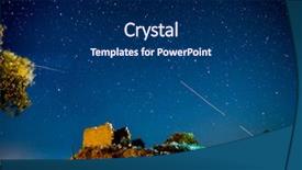  Presentation with night stars - PPT theme consisting of night view of the temple background and a navy blue colored foreground