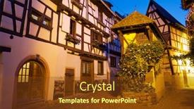  Presentation with night - Colorful presentation design enhanced with night-view-of-the-village backdrop and a tawny brown colored foreground