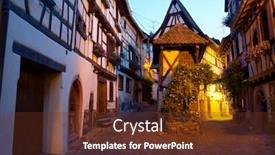  Presentation with night - Slide set enhanced with night-view-of-the-village background and a tawny brown colored foreground