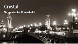  Presentation with night sky plane view - Colorful presentation design enhanced with night view panorama with napoleon backdrop and a tawny brown colored foreground