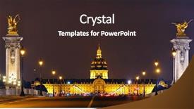  Presentation with paris france - Slides enhanced with night view panorama with napoleon background and a wine colored foreground