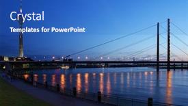  Presentation with river - Audience pleasing presentation theme consisting of night-view-to-rhine-river backdrop and a teal colored foreground