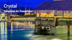  Presentation with night - Theme with night-view-towards-chapel-bridge background and a royal blue colored foreground