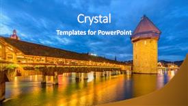  Presentation with bridge - Slides having night-view-towards-chapel-bridge background and a teal colored foreground