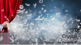  Presentation with night vision - Beautiful slide deck featuring night vision - hand of businessman opening red backdrop and a light gray colored foreground