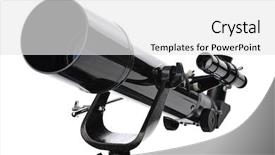  Presentation with telescope - Slides featuring night vision - telescope isolated on white background background and a white colored foreground