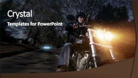  Presentation with motorbike - Beautiful slides featuring night while being chase backdrop and a dark gray colored foreground