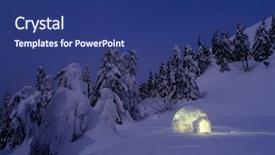  Presentation with camping snow - Amazing slide set having night winter landscape with igloo backdrop and a ocean colored foreground