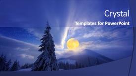 Presentation with spruce - Slides enhanced with night-winter-landscape background and a ocean colored foreground