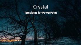  Presentation with dark forest landscape - Presentation theme consisting of night-winter-landscape background and a navy blue colored foreground