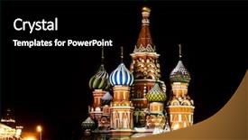  Presentation with night - Presentation theme enhanced with night winter season moscow russia background and a black colored foreground