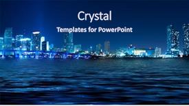  Presentation with miami - Audience pleasing presentation theme consisting of night with beautiful water backdrop and a navy blue colored foreground