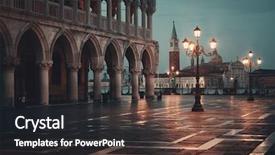  Presentation with historical architecture - PPT layouts featuring night with historical architecture background and a tawny brown colored foreground