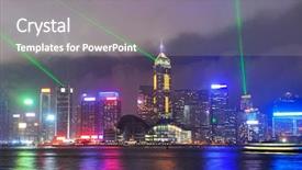  Presentation with laser beams - Audience pleasing PPT layouts consisting of night with light beams backdrop and a gray colored foreground