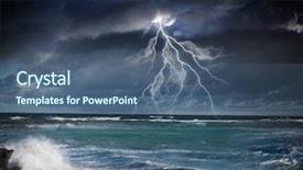  Presentation with dark night - Slides enhanced with night with lightning above stormy background and a ocean colored foreground