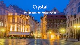  Presentation with prague - Colorful slide deck enhanced with night with old lamp backdrop and a cobalt blue colored foreground