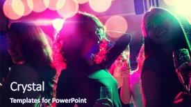  Presentation with celebration - Cool new PPT theme with nightclub - party holidays celebration nightlife backdrop and a wine colored foreground